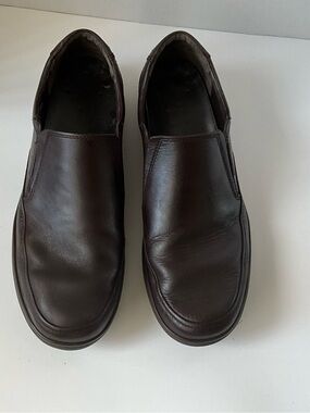 Mephisto Brown Leather Slip-On Loafers